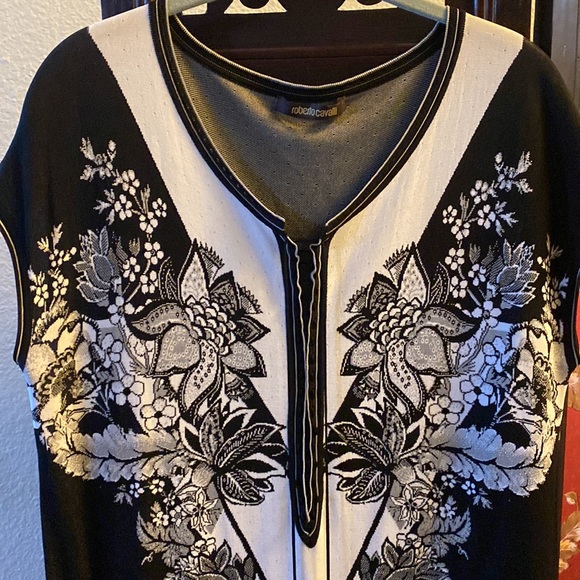 🛍ROBERTO CAVALLI DRESS!🤩RARE FIND Authentic Cavalli Black/White Sz 46, 16 (EC) - Picture 2 of 10